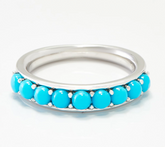 Affinity Gems Turquoise Cabochon Sterling Silver Gemstone Band Ring Size 10
